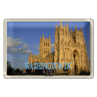 Blechschild Reise 30x20cm Washington DC USA National Cathedral