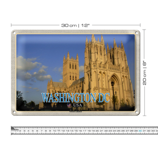 Blechschild Reise 30x20cm Washington DC USA National Cathedral