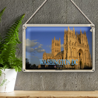 Blechschild Reise 30x20cm Washington DC USA National Cathedral