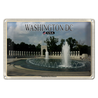 Blechschild Reise 30x20cm Washington DC USA National World War II Memorial
