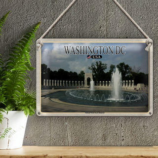 Blechschild Reise 30x20cm Washington DC USA National World War II Memorial