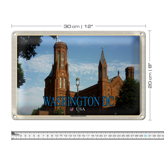 Blechschild Reise 30x20cm Washington DC USA Smithsonian Institution