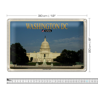 Blechschild Reise 30x20cm Washington DC USA United States Capitol