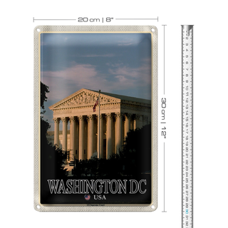 Blechschild Reise 20x30cm Washington DC USA US Supreme Court