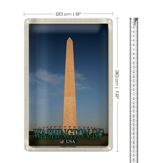 Blechschild Reise 20x30cm Washington DC USA Washington Monument