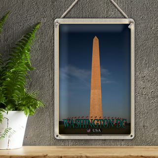 Blechschild Reise 20x30cm Washington DC USA Washington Monument