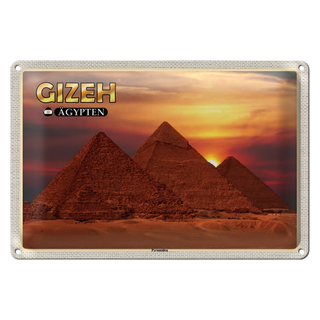 Blechschild Reise 30x20cm Gizeh Ägypten Pyramiden