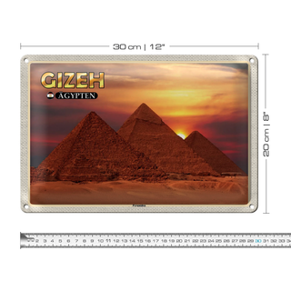 Blechschild Reise 30x20cm Gizeh Ägypten Pyramiden