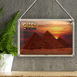 Blechschild Reise 30x20cm Gizeh Ägypten Pyramiden