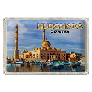 Blechschild Reise 30x20cm Hurghada Ägypten Abdel Moneim Riad Moschee