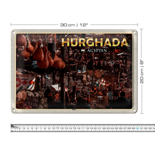 Blechschild Reise 30x20cm Hurghada Ägypten Basar