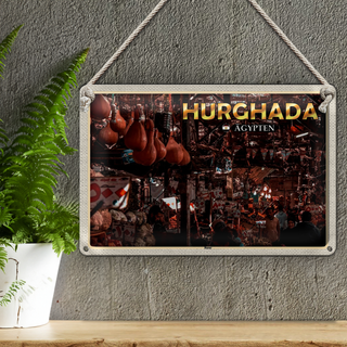 Blechschild Reise 30x20cm Hurghada Ägypten Basar