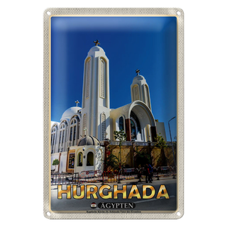 Blechschild Reise 20x30cm Hurghada Ägypten Koptische Kirche