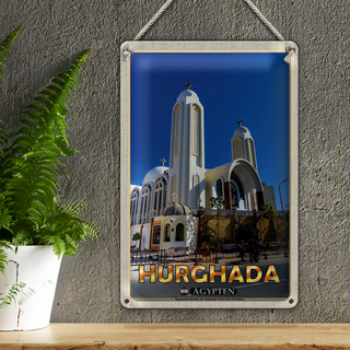 Blechschild Reise 20x30cm Hurghada Ägypten Koptische Kirche