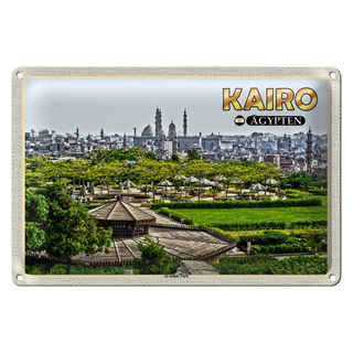 Blechschild Reise 30x20cm Kairo Ägypten Al'Azhar Park
