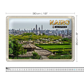 Blechschild Reise 30x20cm Kairo Ägypten Al'Azhar Park