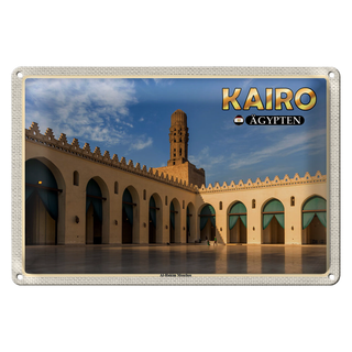 Blechschild Reise 30x20cm Kairo Ägypten Al-Hakim Moschee