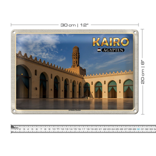 Blechschild Reise 30x20cm Kairo Ägypten Al-Hakim Moschee