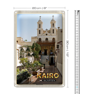 Blechschild Reise 20x30cm Kairo Ägypten Hängende Kirche