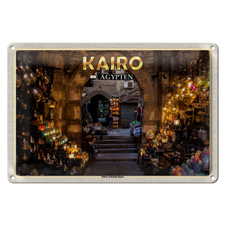 Blechschild Reise 30x20cm Kairo Ägypten Khan el-Khalil Basar