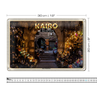 Blechschild Reise 30x20cm Kairo Ägypten Khan el-Khalil Basar