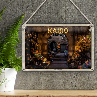 Blechschild Reise 30x20cm Kairo Ägypten Khan el-Khalil Basar