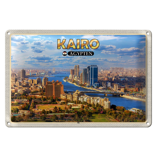 Blechschild Reise 30x20cm Kairo Ägypten Nil Fluss