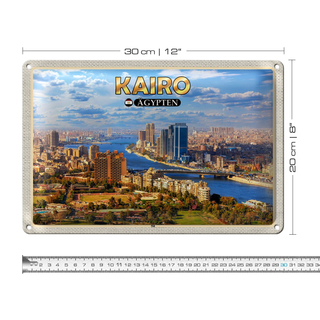 Blechschild Reise 30x20cm Kairo Ägypten Nil Fluss