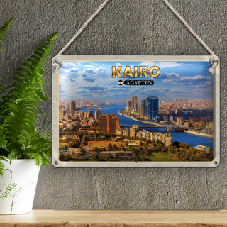 Blechschild Reise 30x20cm Kairo Ägypten Nil Fluss