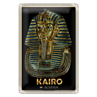 Blechschild Reise 20x30cm Kairo Ägypten Tutanchamuns Totenmaske