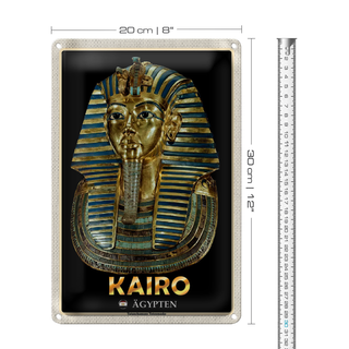 Blechschild Reise 20x30cm Kairo Ägypten Tutanchamuns Totenmaske