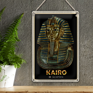 Blechschild Reise 20x30cm Kairo Ägypten Tutanchamuns Totenmaske