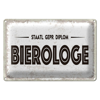 Blechschild 30x20cm staatlich geprüfter Bierologe