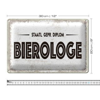 Blechschild 30x20cm staatlich geprüfter Bierologe