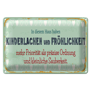 Blechschild Spruch 30x20cm Kinderlachen und Fröhlichkeit