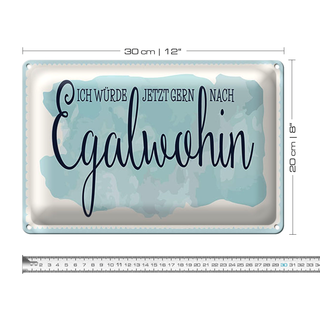 Blechschild Spruch 30x20cm würde gern nach Egalwohin