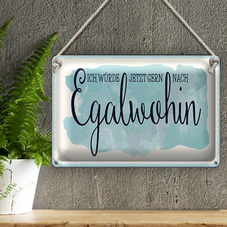 Blechschild Spruch 30x20cm würde gern nach Egalwohin
