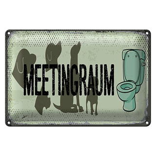 Blechschild Hinweis 30x20cm Meetingraum Toilette Hund