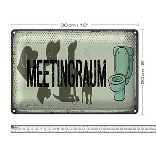 Blechschild Hinweis 30x20cm Meetingraum Toilette Hund