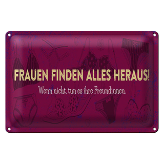 Blechschild Spruch 30x20cm Frauen finden alles heraus