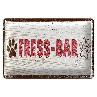 Blechschild Hinweis 30x20cm Fress-Bar Hund