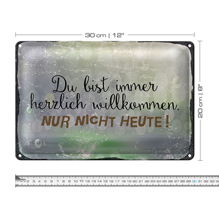 Blechschild Spruch 30x20cm du bist immer willkommen. Nur nicht heute