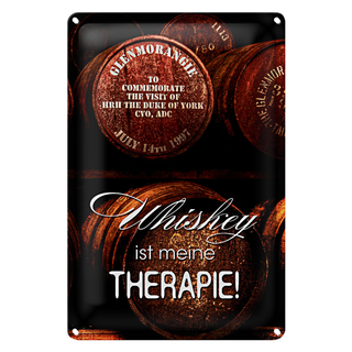 Blechschild Spruch 20x30cm Whiskey ist meine Therapie