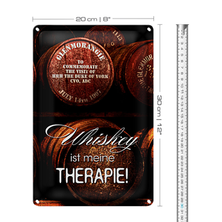 Blechschild Spruch 20x30cm Whiskey ist meine Therapie