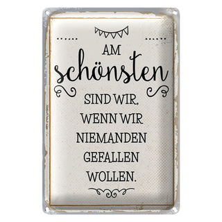 Blechschild Spruch 20x30cm Wenn wir niemanden gefallen wollen
