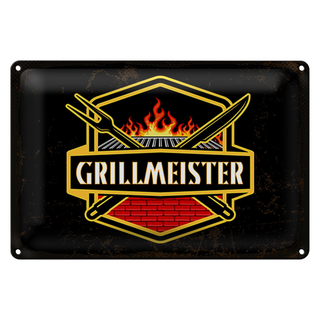 Blechschild Spruch 30x20cm Grillmeister