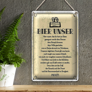 Blechschild 20x30cm Bier Unser Gebet