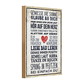 Holzschild Spruch 20x30cm genieße die Sonne