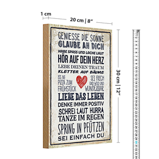 Holzschild Spruch 20x30cm genieße die Sonne