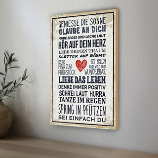 Holzschild Spruch 20x30cm genieße die Sonne